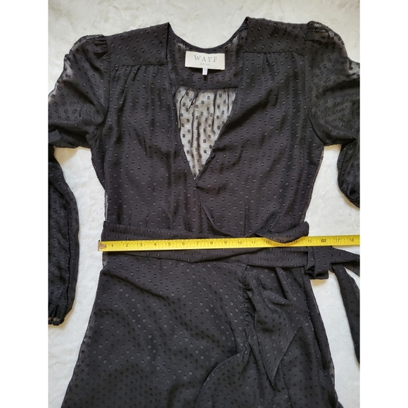 WAYF Only You wrap high low black silk Hi-Lo dress XS S - Picture 5 of 6